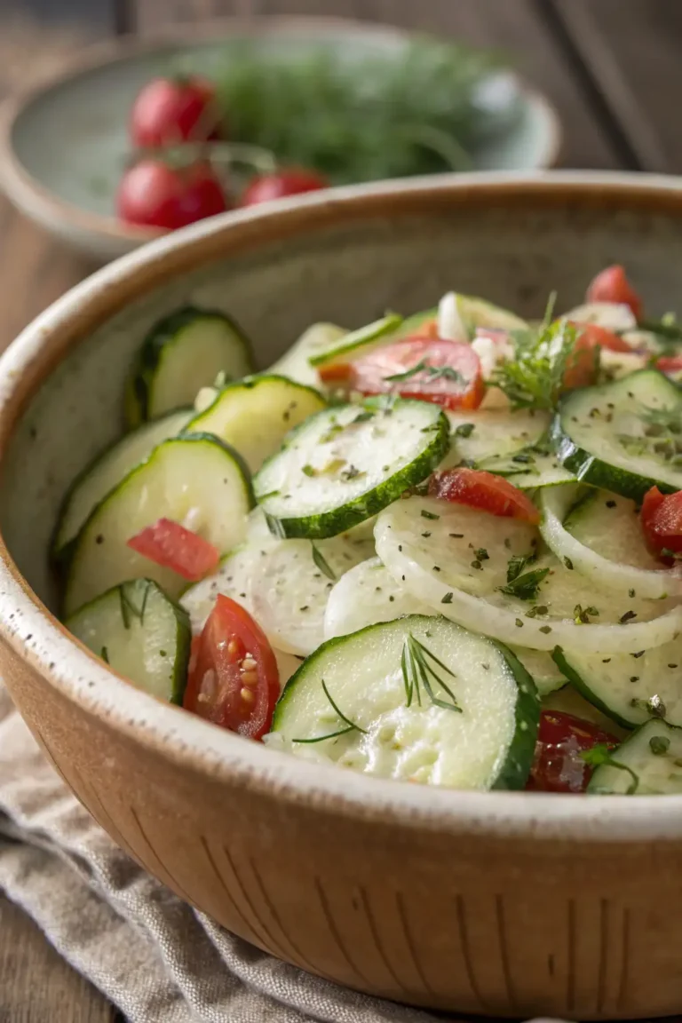 A delicious plate of Insalata di Cetrioli Schiacciati