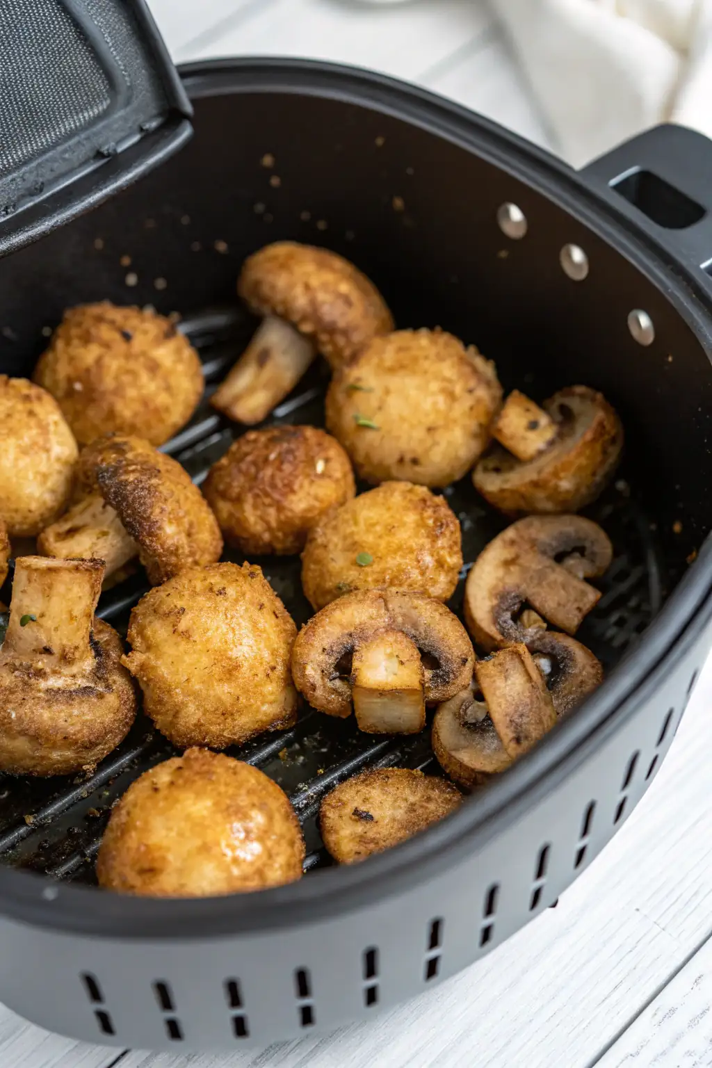A delicious plate of Funghi Fritti in Friggitrice ad Aria