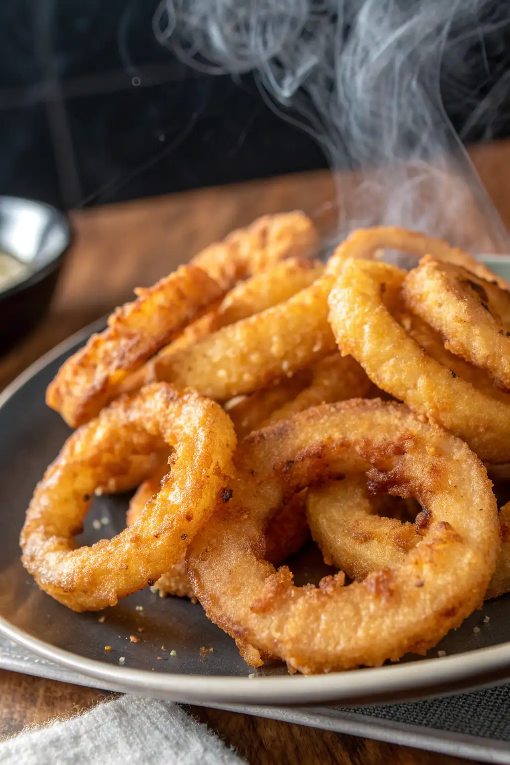 A delicious plate of Anelli di Cipolla Fritti in Friggitrice ad Aria
