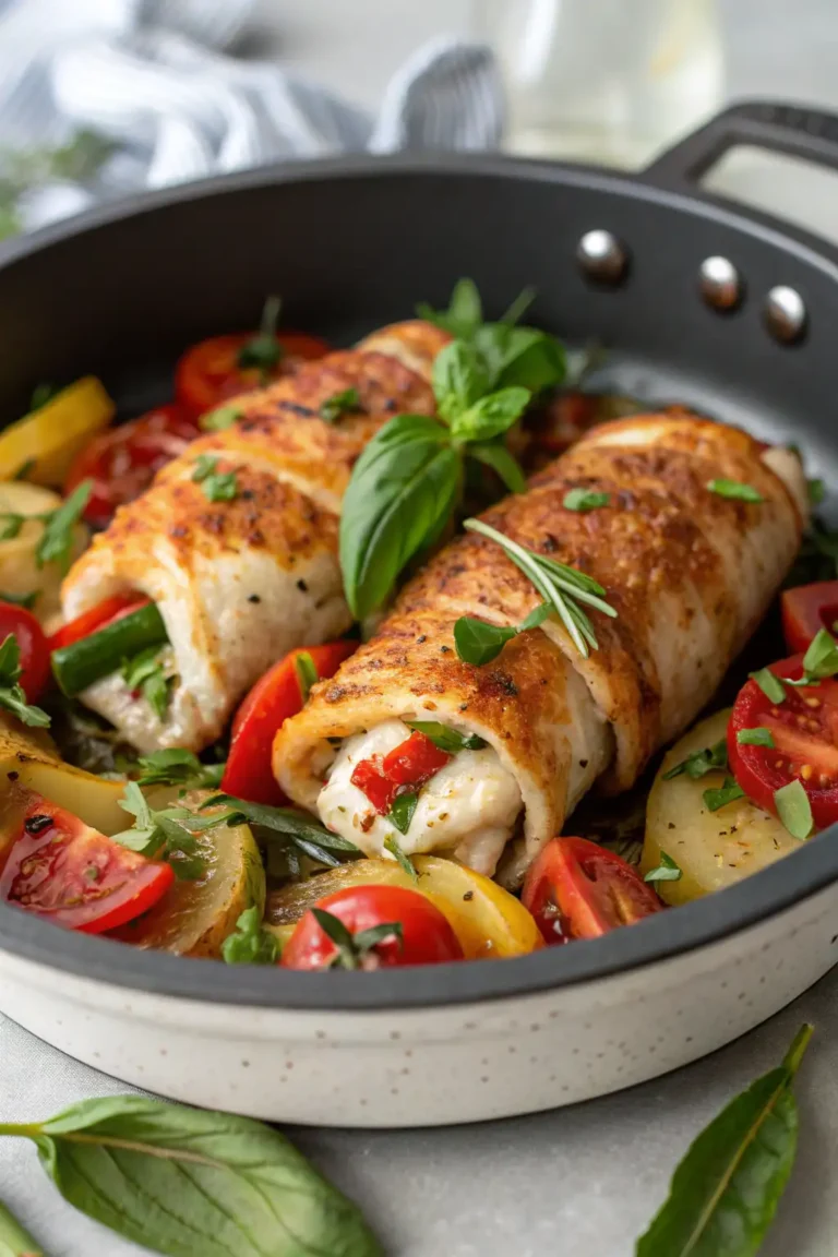 A delicious plate of Involtini Primavera di Pollo in Friggitrice ad Aria