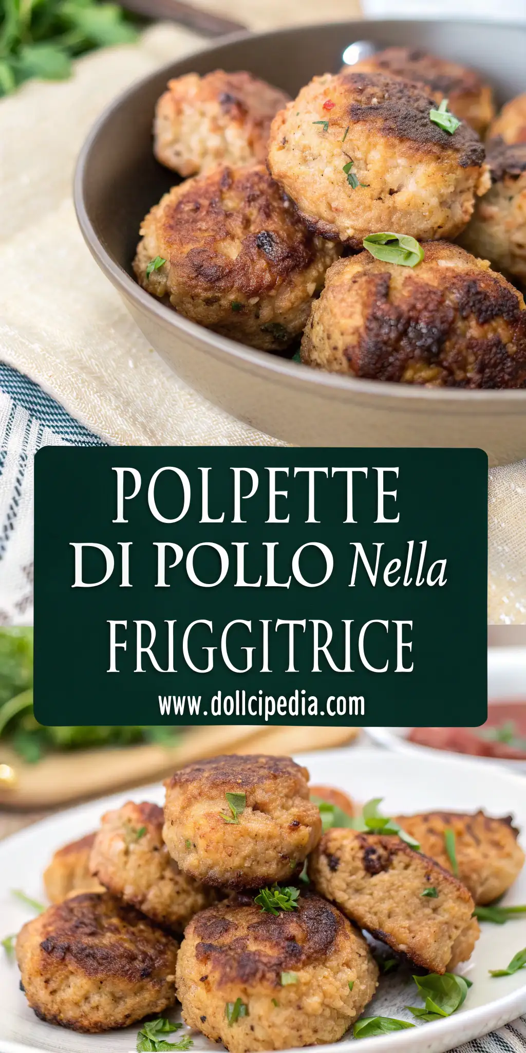 Polpette di Pollo nella Friggitrice ad Aria 4 Pinterest image 2 for Polpette di Pollo nella Friggitrice ad Aria