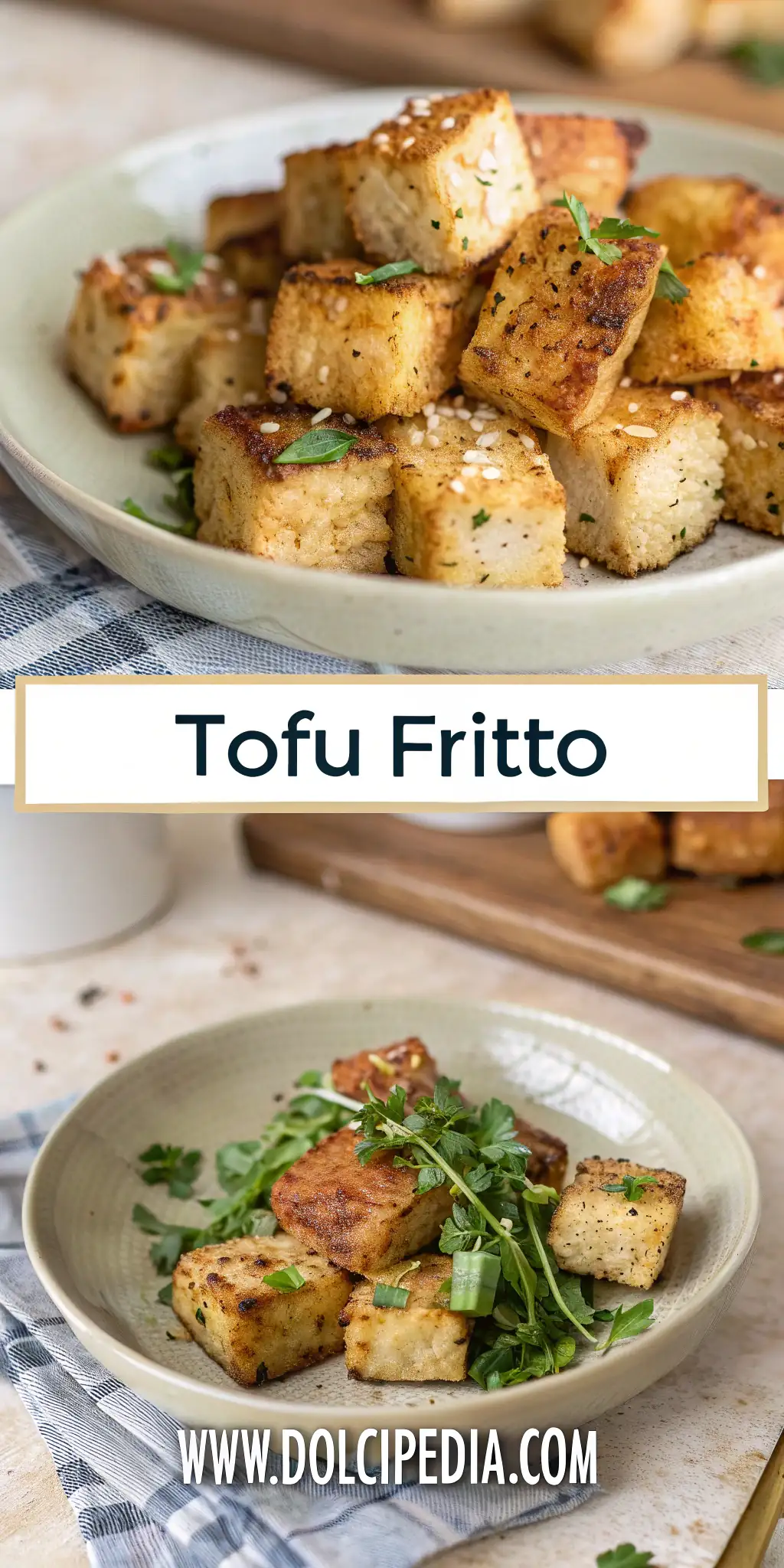 Tofu Fritto nell'Air Fryer 3 Pinterest image 1 for Tofu Fritto nell'Air Fryer