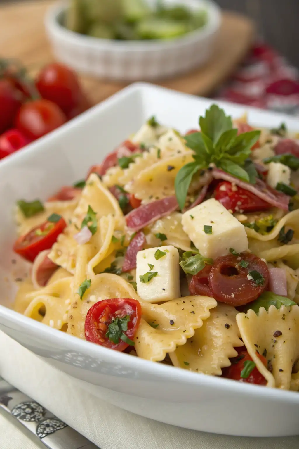 A delicious plate of Insalata di Pasta Antipasto dello Chef John