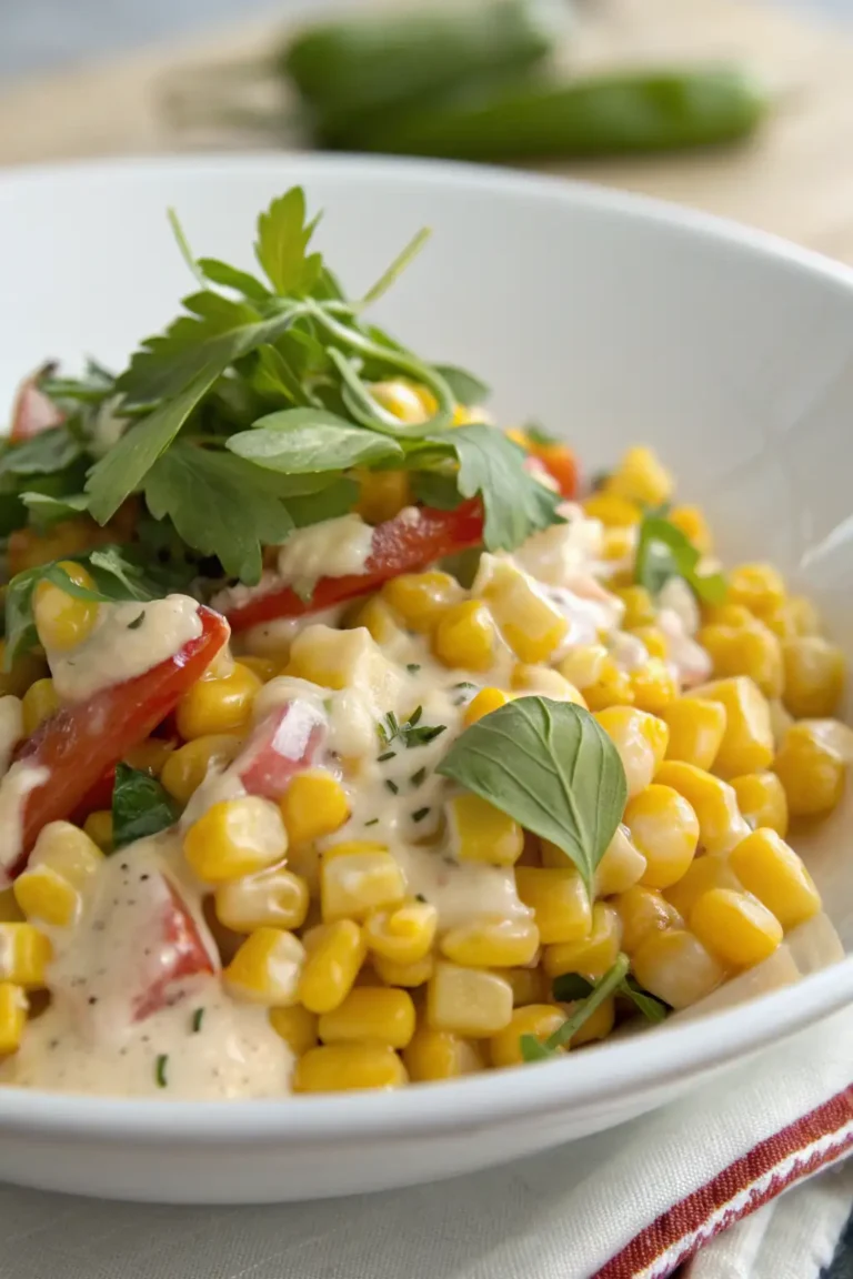 A delicious plate of Insalata di Mais con Salsa Italiana Cremosa