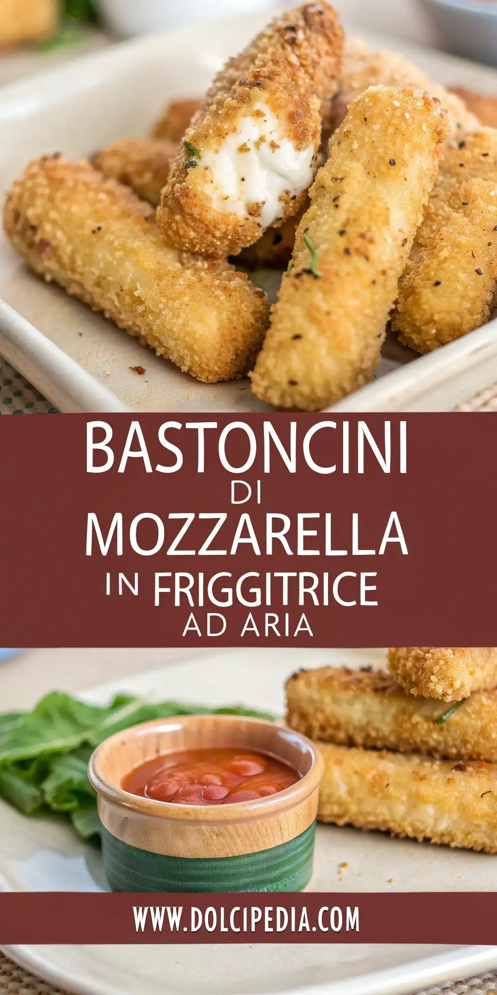 Bastoncini di Mozzarella in Friggitrice ad Aria 4 Pinterest image 2 for Bastoncini di Mozzarella in Friggitrice ad Aria