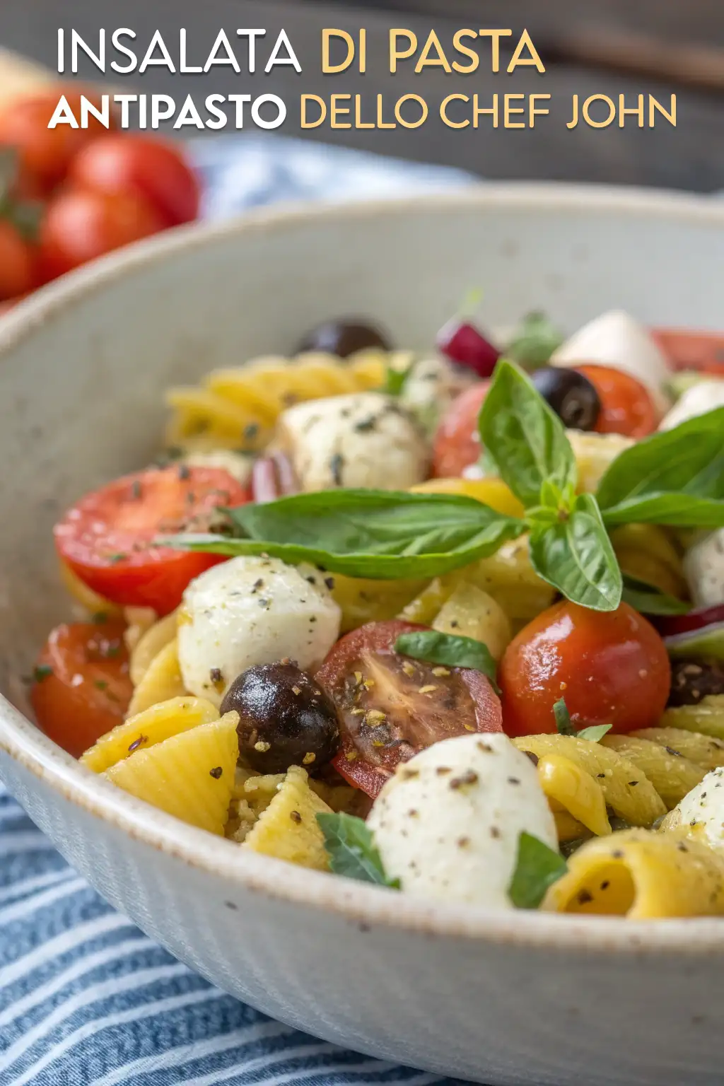 A delicious plate of Insalata di Pasta Antipasto dello Chef John