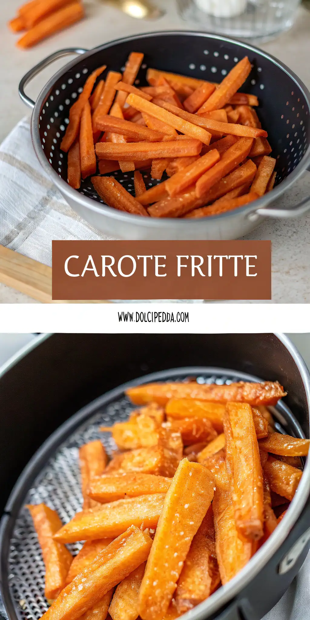 Carote Fritte in Friggitrice ad Aria 3 Pinterest image 1 for Carote Fritte in Friggitrice ad Aria