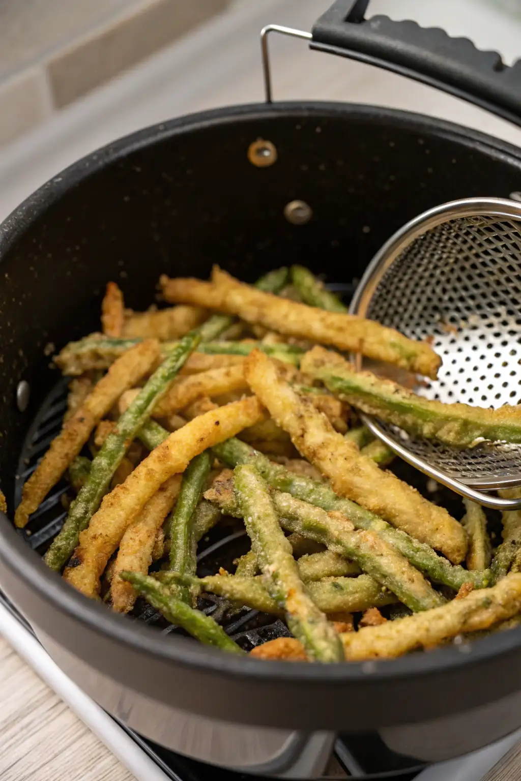 A delicious plate of Fagiolini Fritti in Friggitrice ad Aria