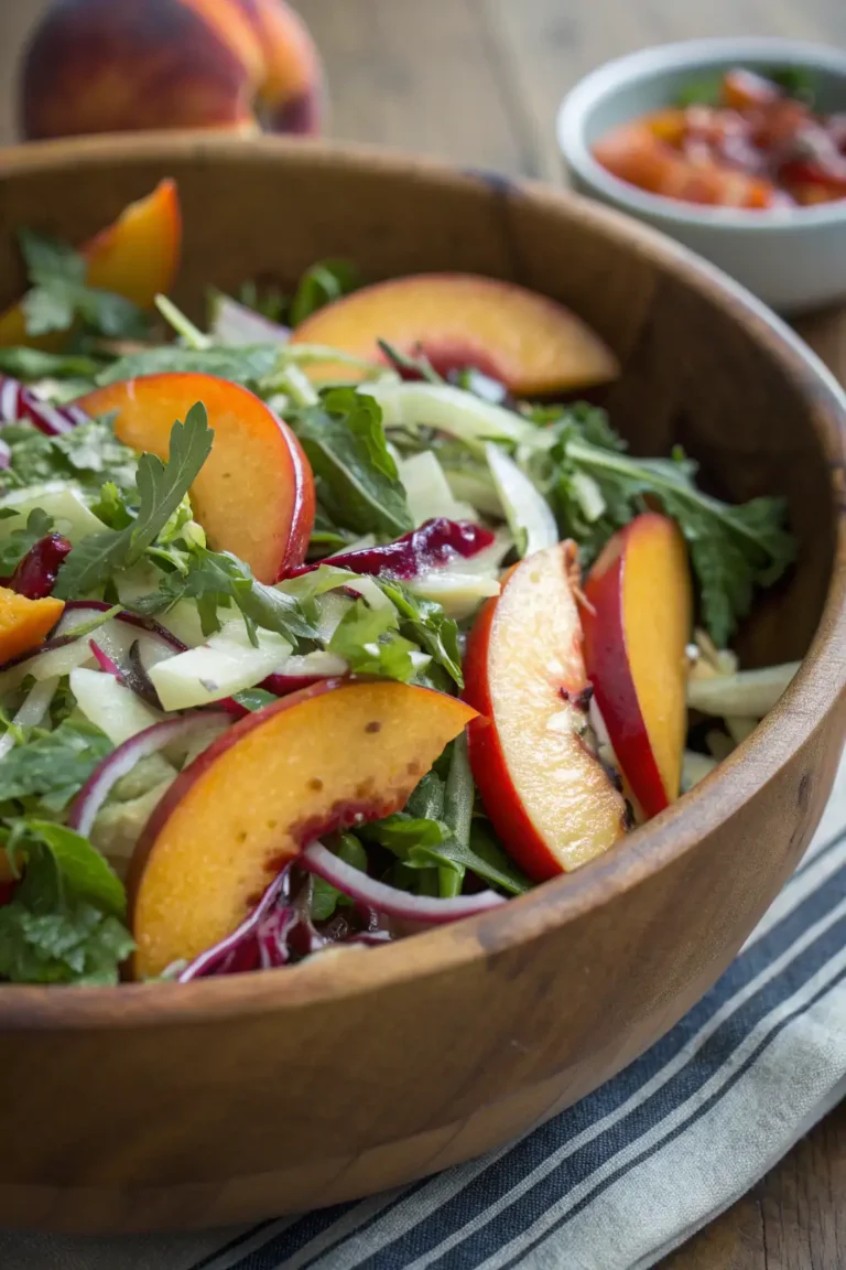 A delicious plate of Insalata di Cavolo Piccante con Pesche