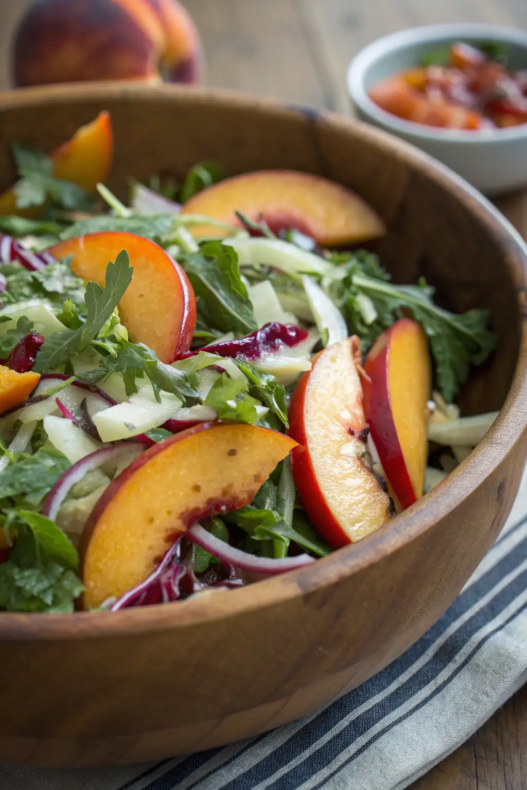 A delicious plate of Insalata di Cavolo Piccante con Pesche
