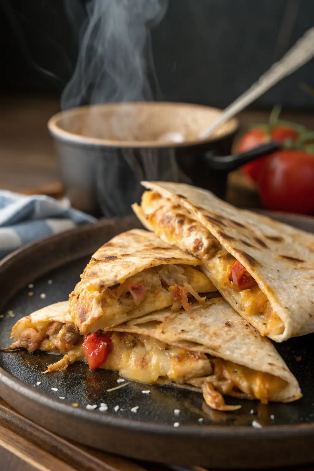 A delicious plate of Quesadilla di Pollo in Friggitrice ad Aria