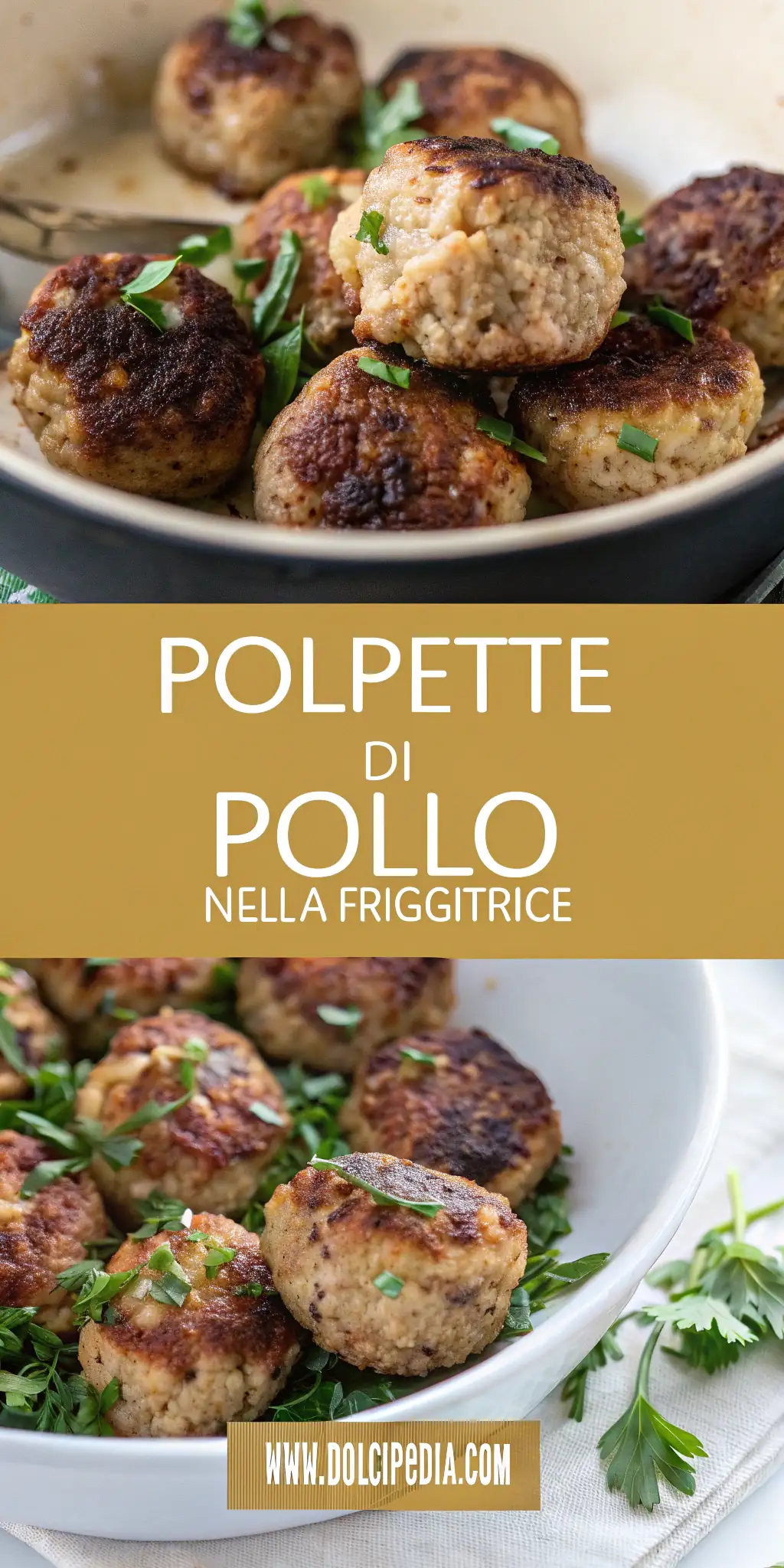 Polpette di Pollo nella Friggitrice ad Aria 3 Pinterest image 1 for Polpette di Pollo nella Friggitrice ad Aria