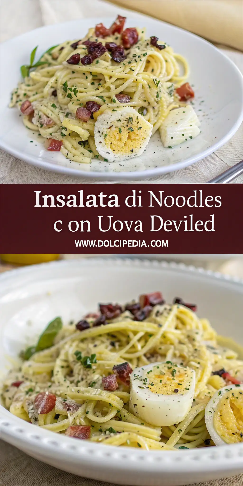 Pinterest image 1 for Insalata di Noodles con Uova Deviled