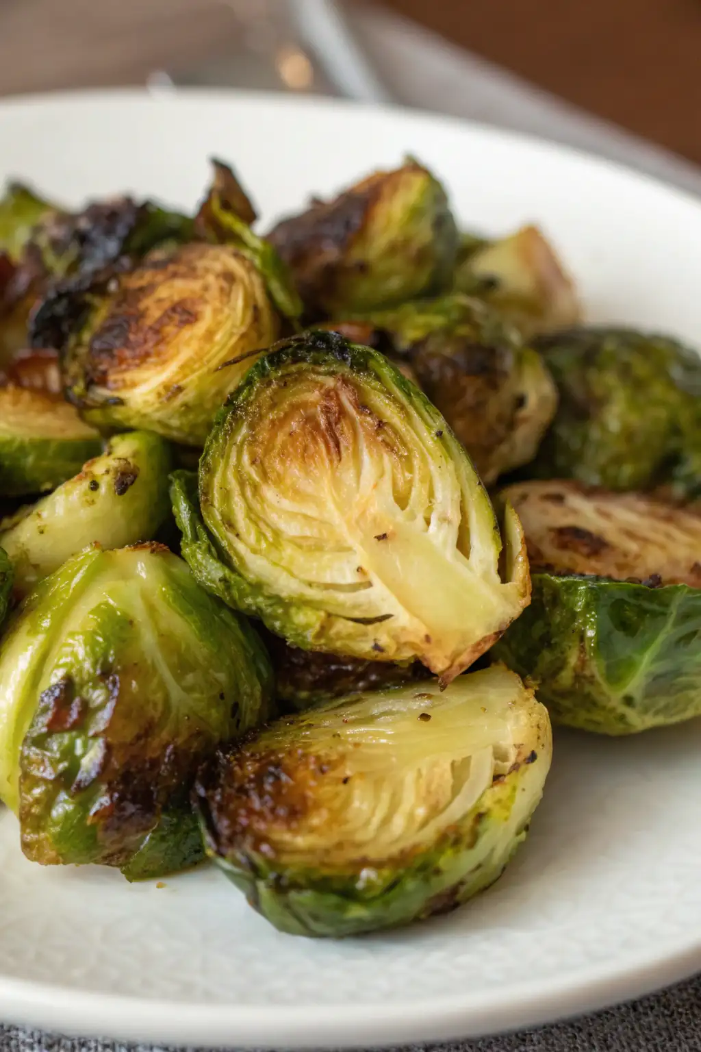 A delicious plate of Cavoletti di Bruxelles in Friggitrice ad Aria