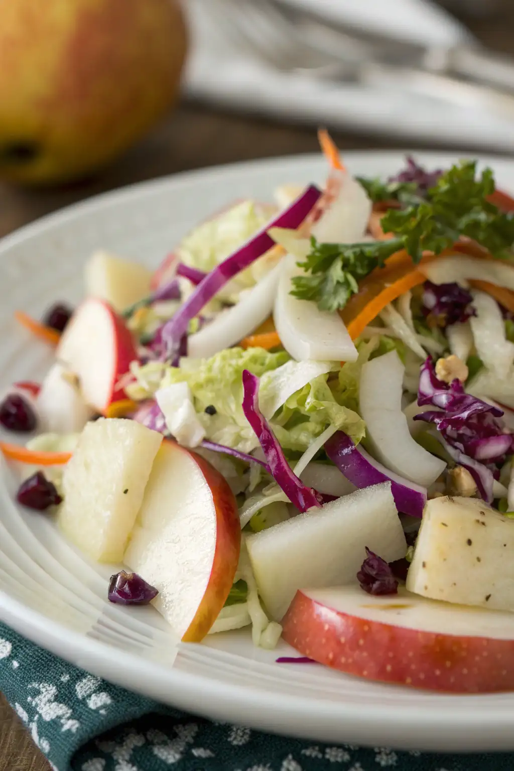 A delicious plate of Insalata di Cavolo con Mele e Jicama