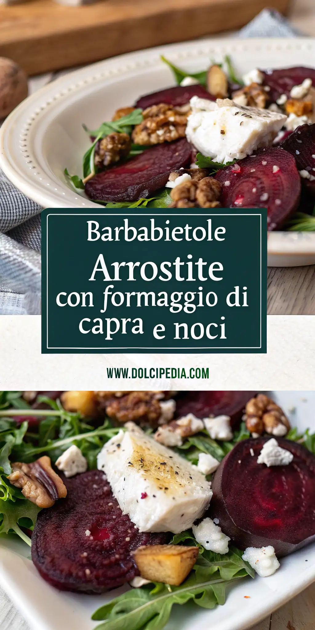Pinterest image 1 for Barbabietole Arrostite con Formaggio di Capra e Noci
