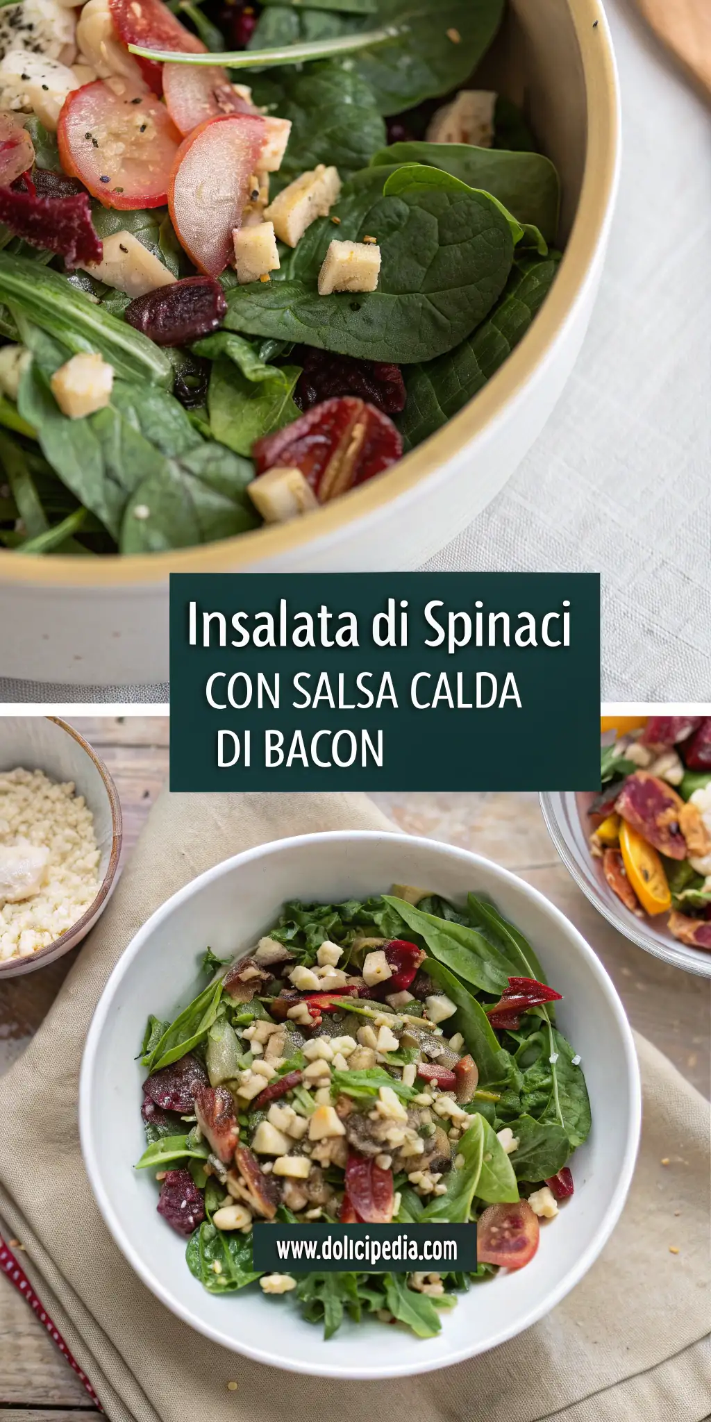 Pinterest image 2 for Insalata di Spinaci con Salsa Calda di Bacon