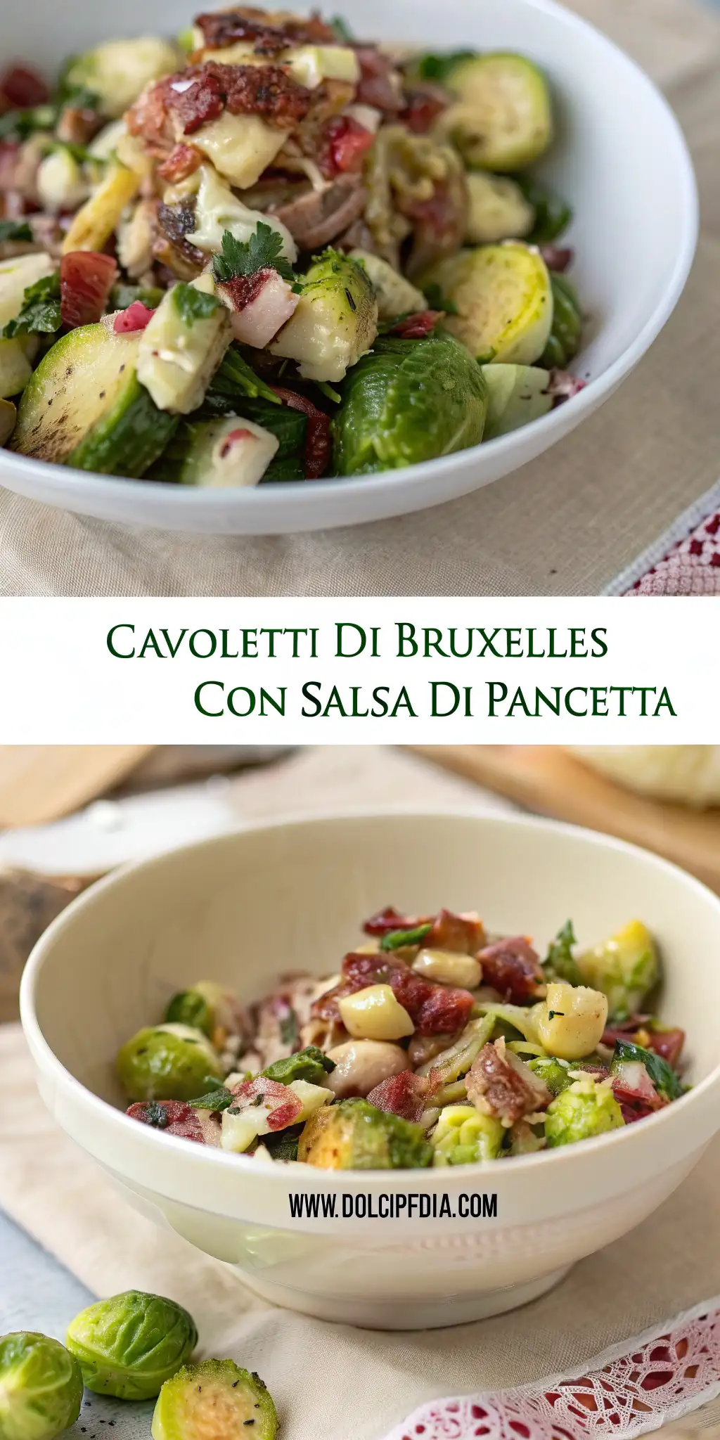 Pinterest image 2 for Cavoletti di Bruxelles con Salsa di Pancetta