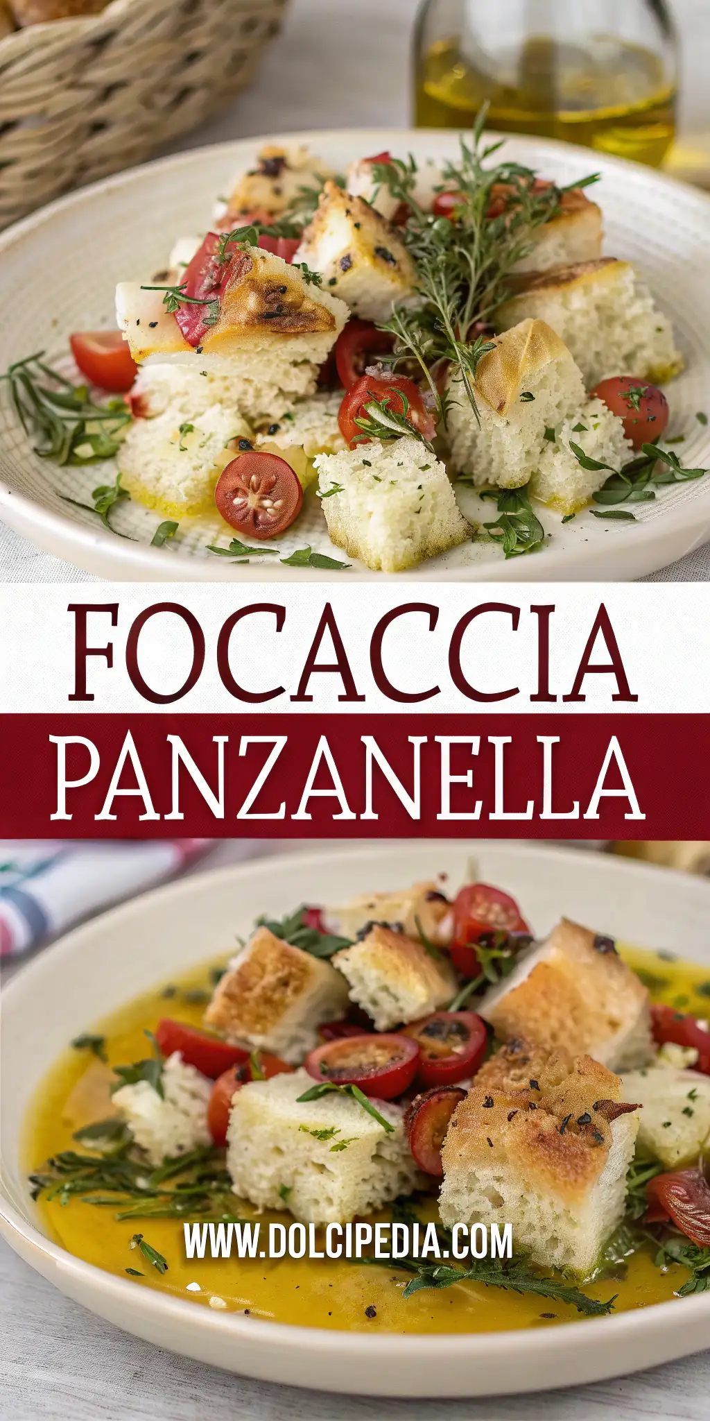 Pinterest image 1 for Focaccia Panzanella