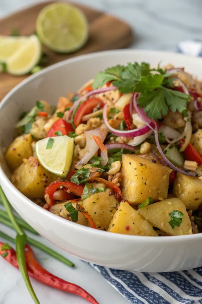 A delicious plate of Insalata di Patate Ispirata alla Thailandia