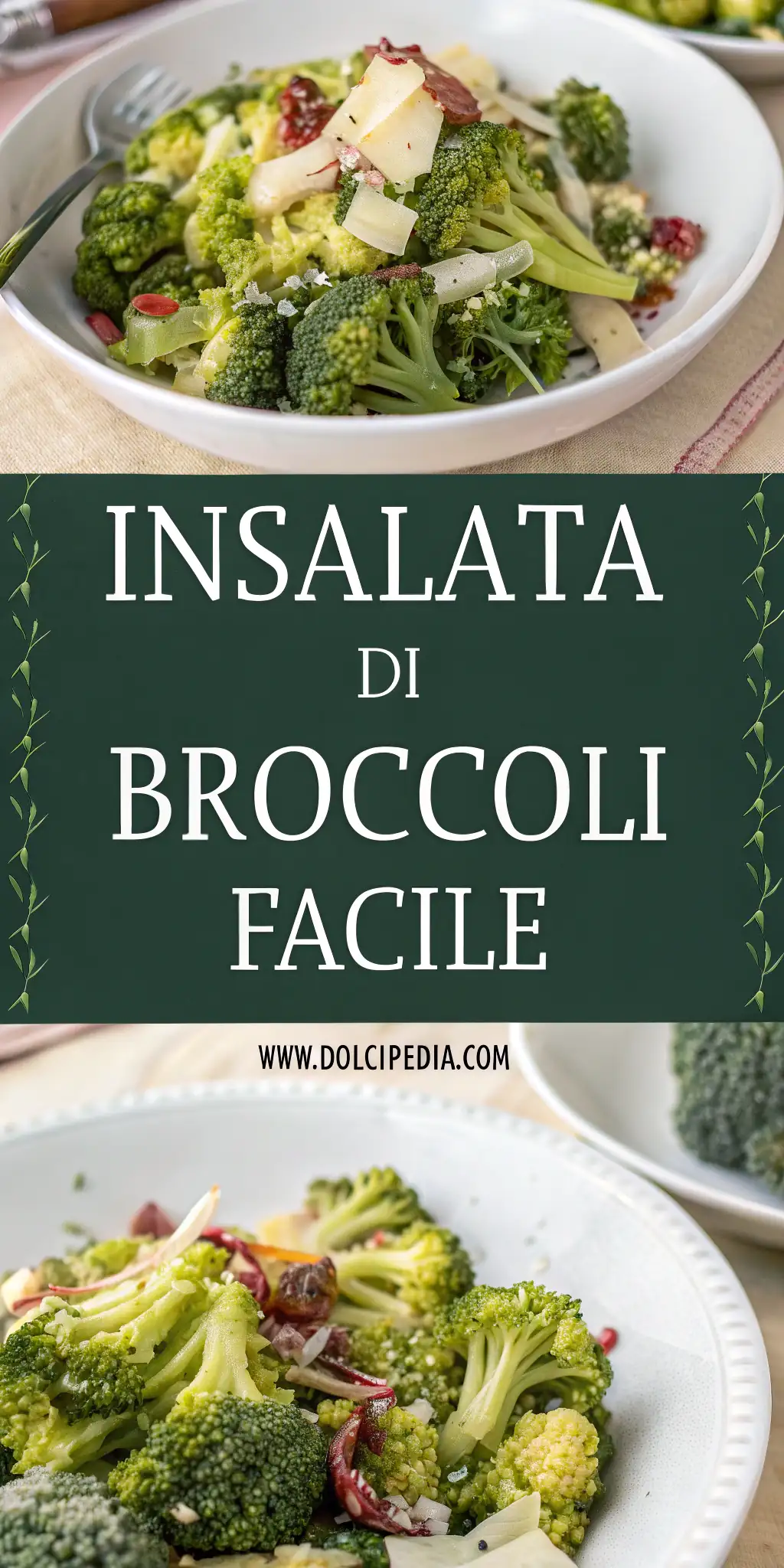Insalata di Broccoli Facile 3 Pinterest image 1 for Insalata di Broccoli Facile