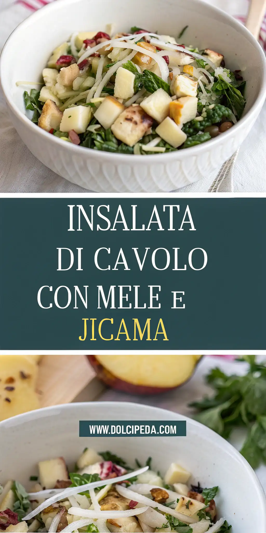 Pinterest image 2 for Insalata di Cavolo con Mele e Jicama