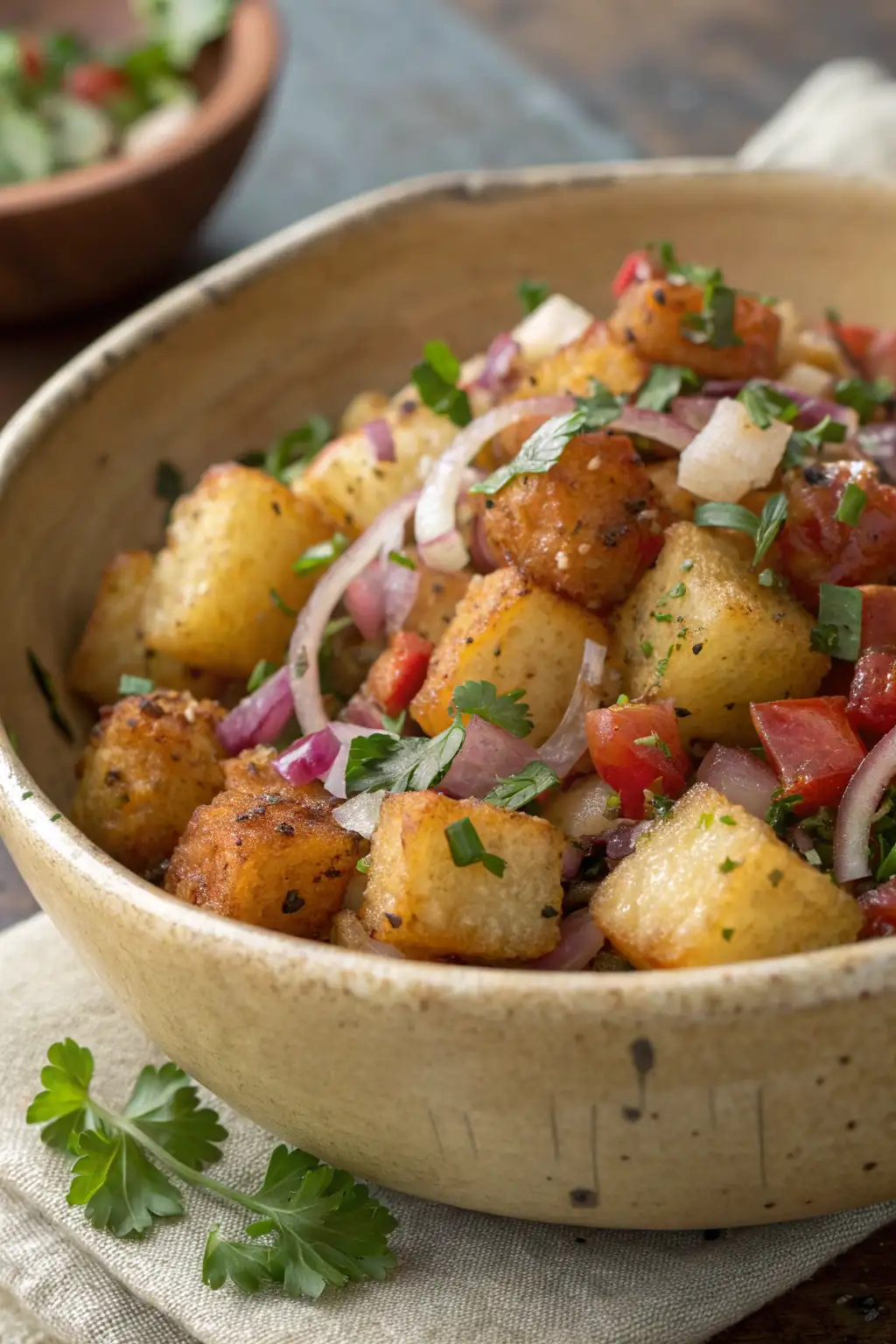 A delicious plate of Insalata di Patate Tater Tot alla Tedesca