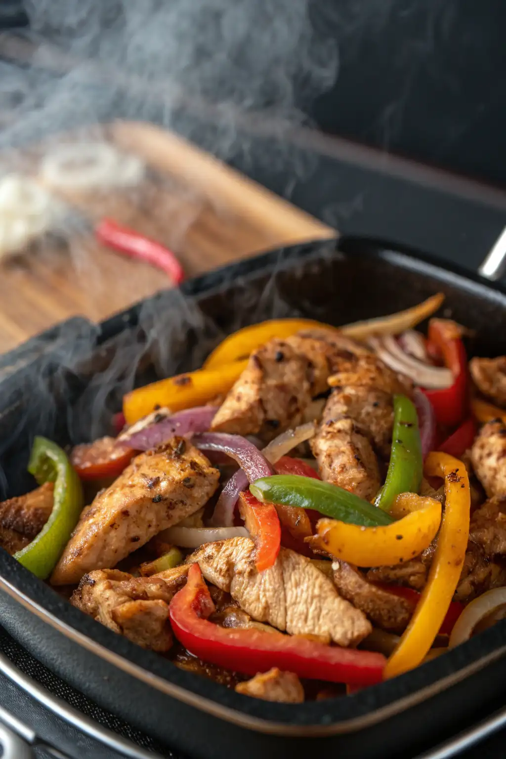 A delicious plate of Fajitas di Pollo nella Friggitrice ad Aria