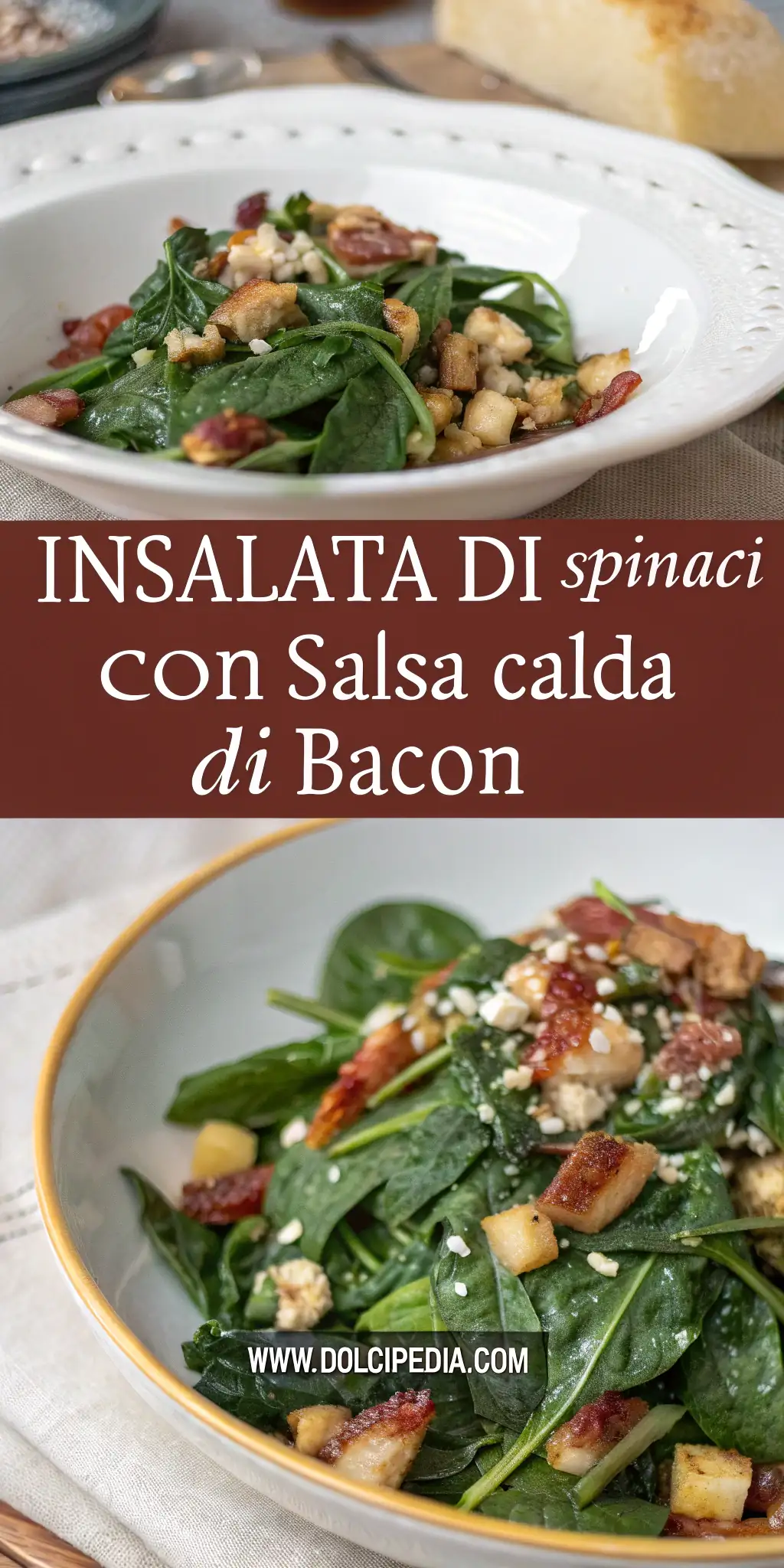 Pinterest image 1 for Insalata di Spinaci con Salsa Calda di Bacon