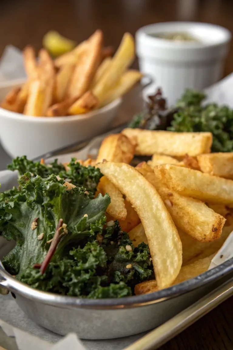 A delicious plate of Chips di Cavolo Riccio Fritte ad Aria