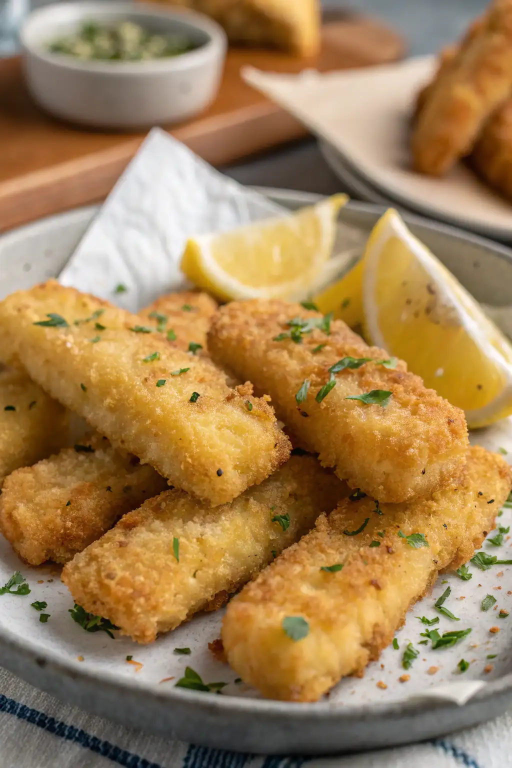 A delicious plate of Bastoncini di Pesce Fritti in Friggitrice ad Aria