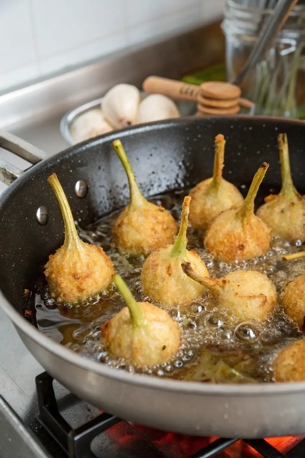 A delicious plate of Porri Fritti in Friggitrice ad Aria