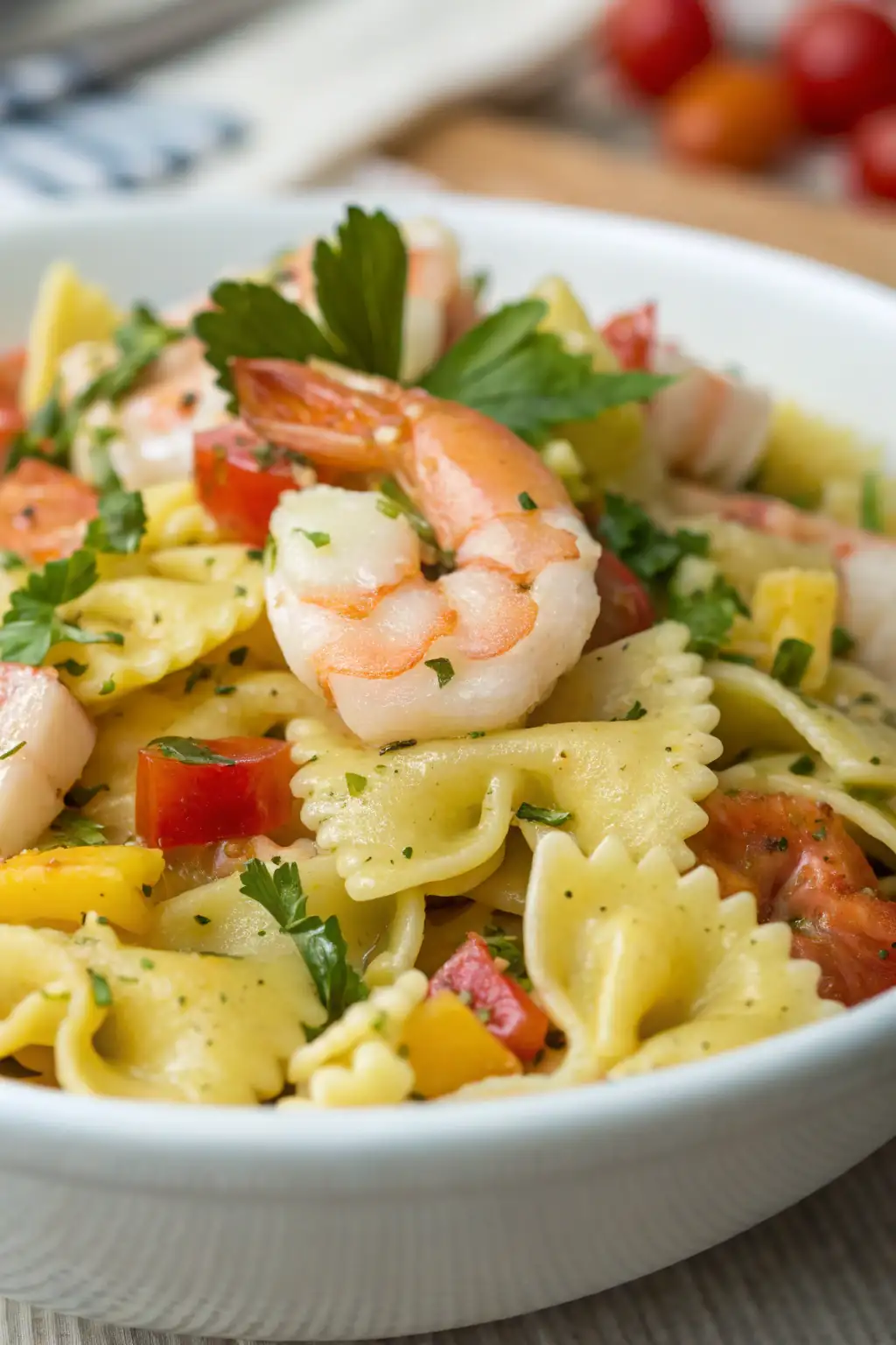 Insalata di Pasta con Gamberetti 2 A delicious plate of Insalata di Pasta con Gamberetti