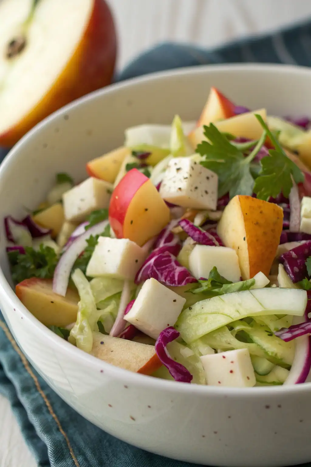 A delicious plate of Insalata di Cavolo con Mele e Jicama