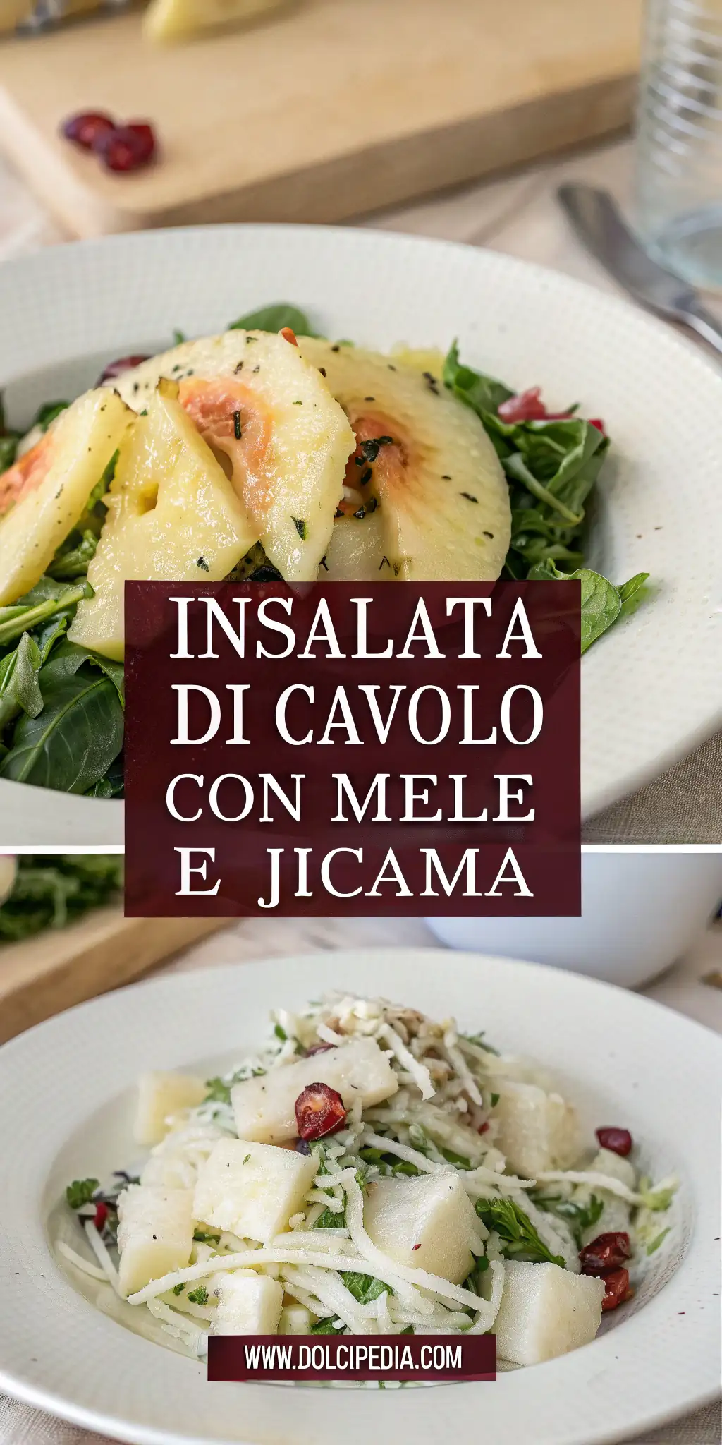 Pinterest image 1 for Insalata di Cavolo con Mele e Jicama