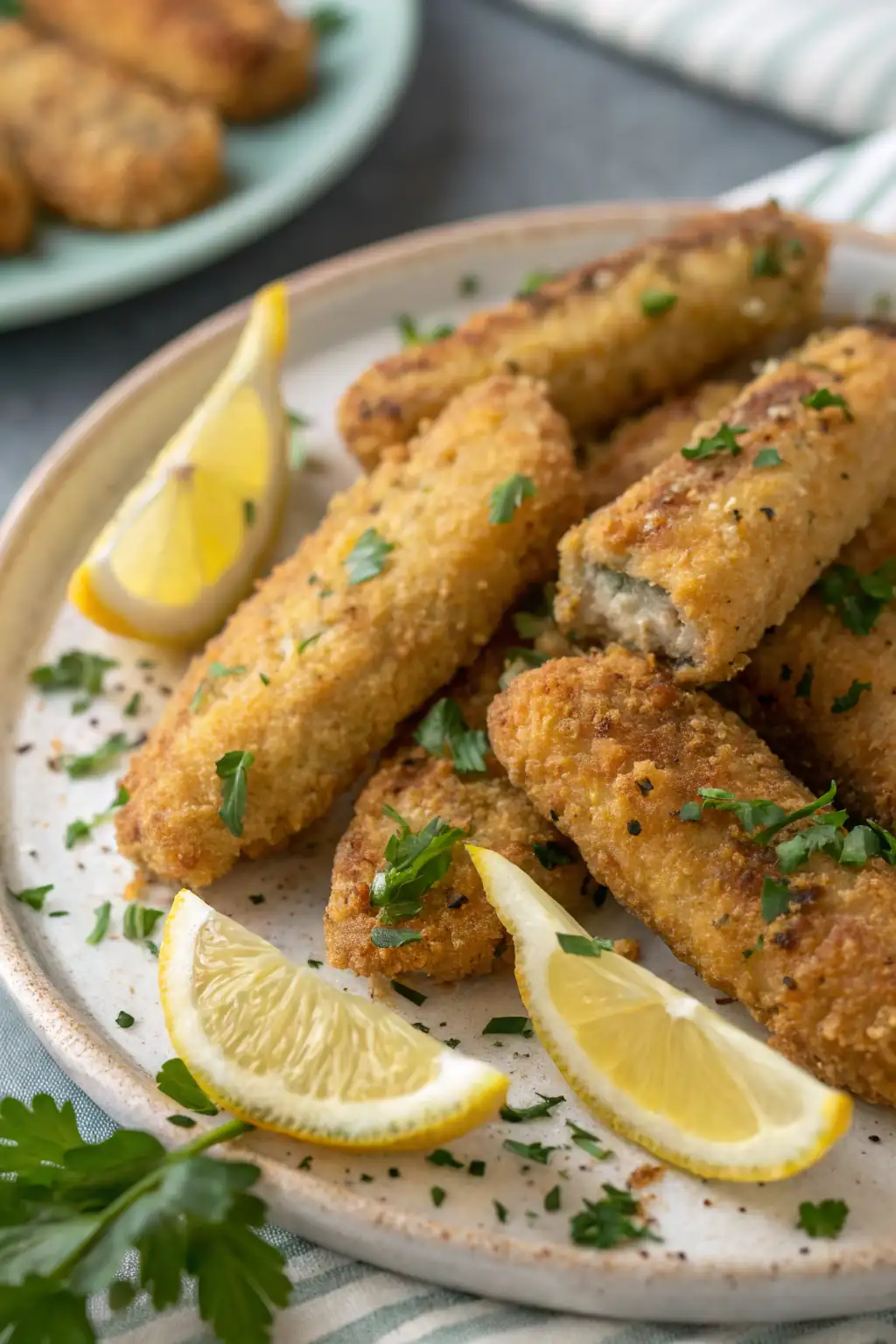 A delicious plate of Bastoncini di Pesce Fritti in Friggitrice ad Aria